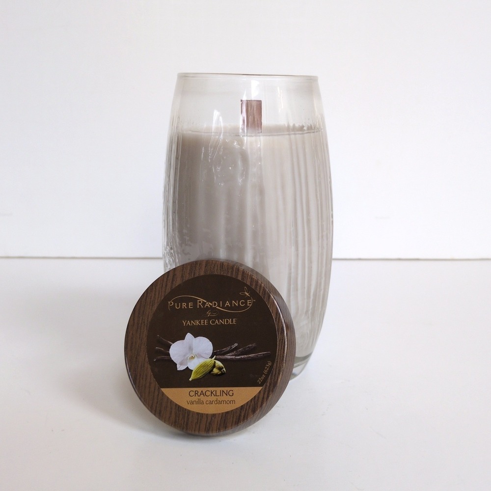 Yankee Candle Pure Radiance Candle Vanilla Cardamom Crackling Wood Wick 22oz Jar